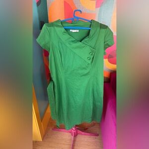 Heartbreaker Green Short Sleeve Shift Dress